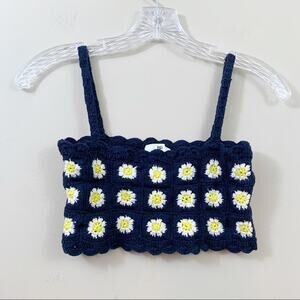 BP Granny Square Daisy Sweater Crop Top